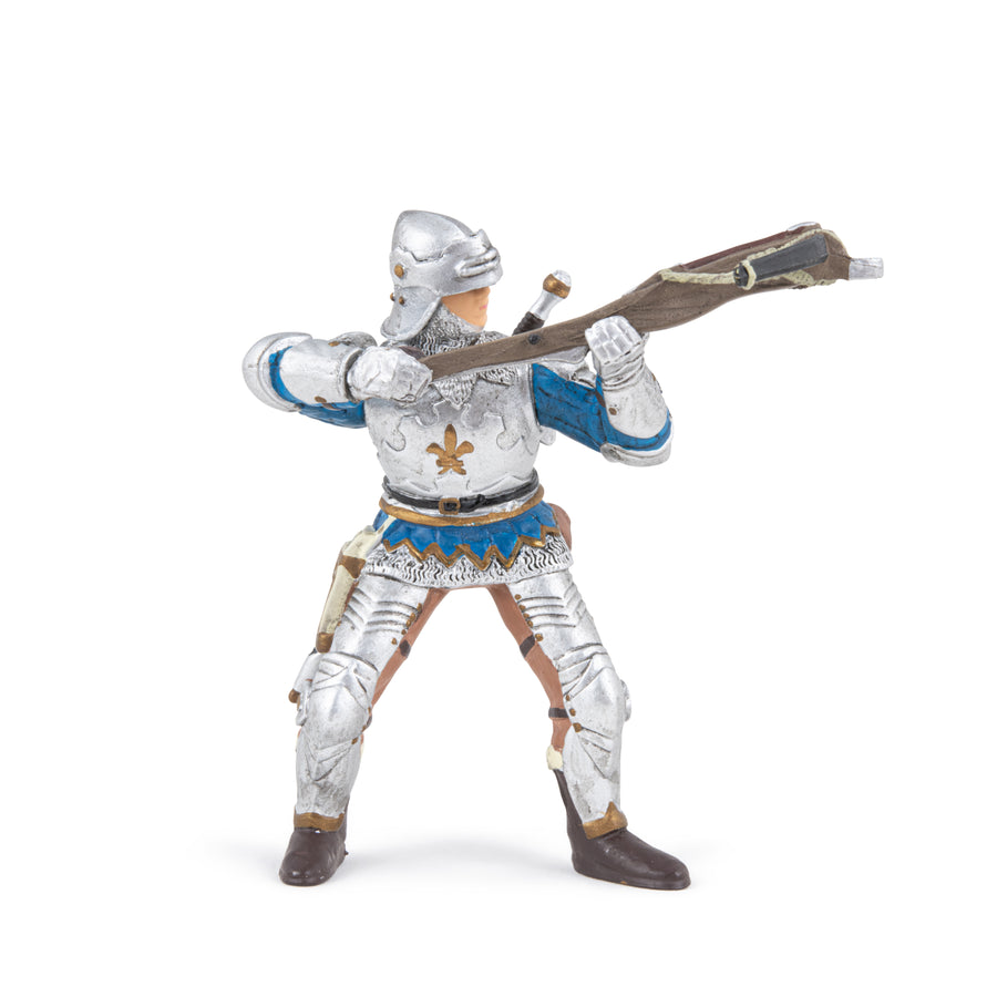 Arbalétrier bleu en armure Papo en PVC, Collection Médiéval, jouet éducatif idéal pour enfants et collectionneurs