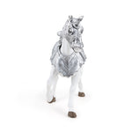Cheval en armure Papo en PVC, Collection Médiéval, jouet éducatif idéal pour enfants et collectionneurs