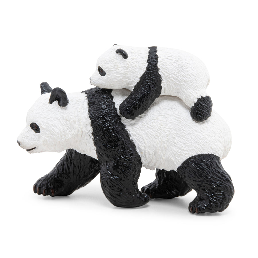 Panda et son bébé Papo en PVC, Collection Animaux sauvages, jouet éducatif idéal pour enfants et collectionneurs