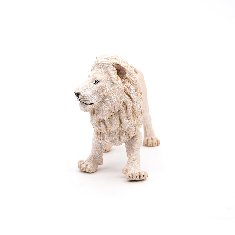 Figurine Lion blanc Papo en PVC, thème félins, Collection Animaux sauvages, jouet éducatif idéal pour enfants et collectionneurs