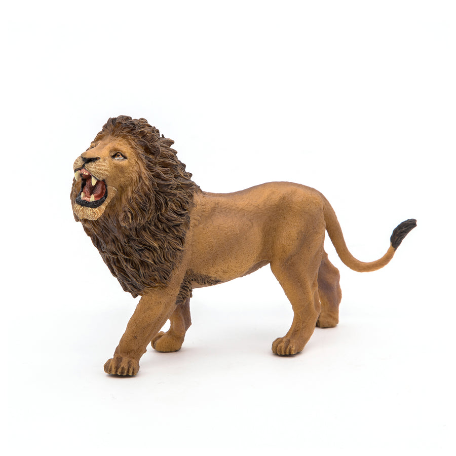Figurine Lion rugissant Papo en PVC, thème félins, Collection Animaux sauvages, jouet éducatif idéal pour enfants et collectionneurs