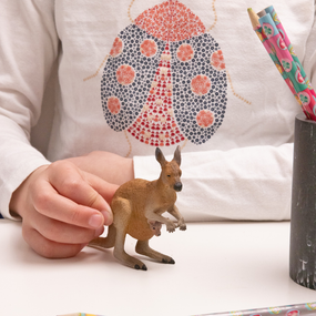 Kangourou et son bébé Papo en PVC, Collection Animaux sauvages, jouet éducatif idéal pour enfants et collectionneurs