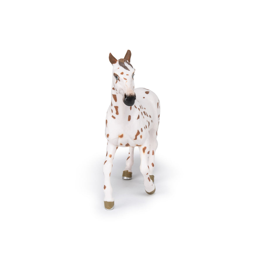 Jument appaloosa brune Papo en PVC, Collection chevaux, jouet éducatif idéal pour enfants et collectionneurs