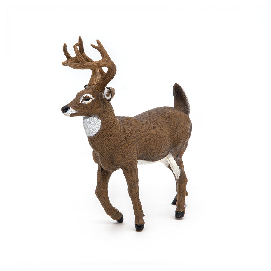 Figurine Cerf de Virginie Papo en PVC, thème forêt, Collection Animaux sauvages, jouet éducatif idéal pour enfants et collectionneurs