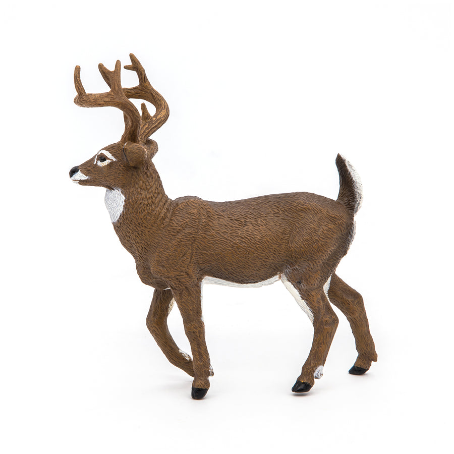 Figurine Cerf de Virginie Papo en PVC, thème forêt, Collection Animaux sauvages, jouet éducatif idéal pour enfants et collectionneurs